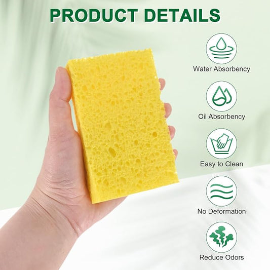 2-Set Kitchen Sponges, Condense Eco Cellulose Non-Scratch Scrub Heavy Sponge - Image 2