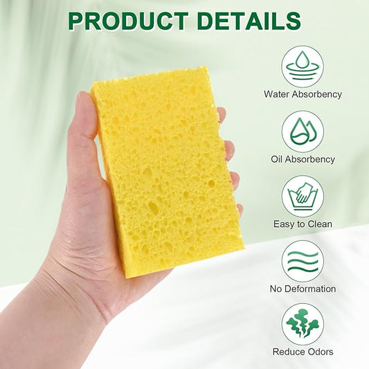 1-Set Kitchen Sponges, Condense Eco Cellulose Non-Scratch Scrub Heavy Sponge - Image 2