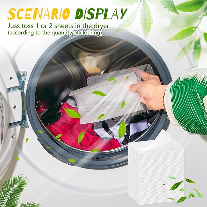 600 Count Unscented Dryer Sheets Fabric Softener Fresh Scent Dryer Sheets Bulk - Image 5