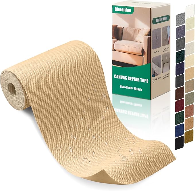 Canvas Repair Tape 4×70 Inch Waterproof Self-Adhesive Fabric Repair Patch by Givethingsanewlife