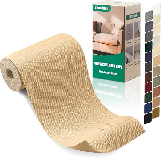 Canvas Repair Tape 4×70 Inch Waterproof Self-Adhesive Fabric Repair Patch by Givethingsanewlife