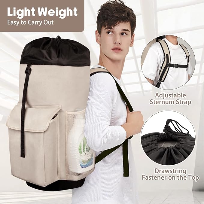 Laundry Backpack Bag, 132L Extra Large Heavy Duty Laundry Backpack - Image 6