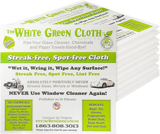 10-Pack Reusable Cleaning Cloths by TheWhiteGreenCloth