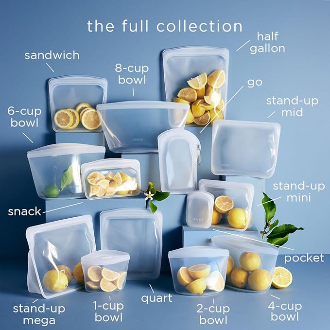 Stasher Premium Silicone Reusable Food Storage Stand-Up Mid Bag, Deep Ocean - Image 6