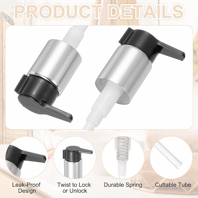 uxcell 4 Pcs Soap Dispenser Pump Heads, Hand Soap Dispensers Top Pumps - Image 3