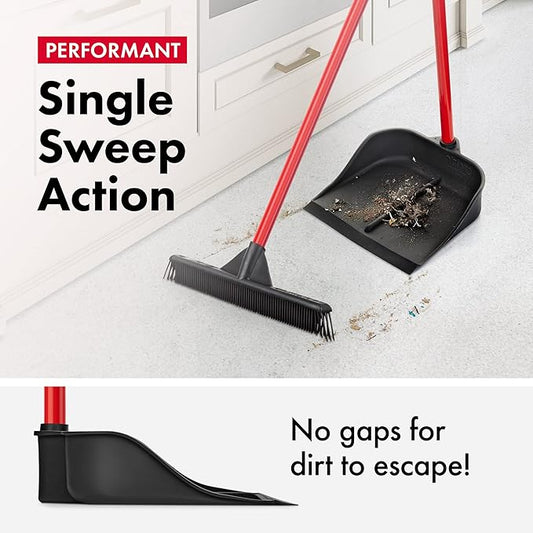 Dustpan with Handle by Ravmag- Solid Natural Rubber Construction- 40” Long - Image 2