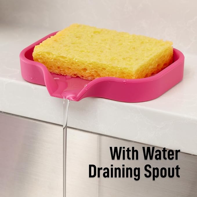 Zulay Kitchen Small Silicone Sponge Holder – Space-Saving Sink Organizer Tray - Image 8