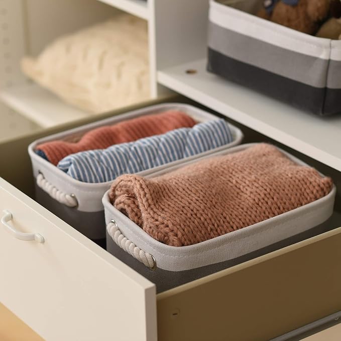 Small Storage Baskets for Shelves, Fabric Storage Baskets for Closet, - Image 5