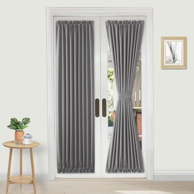 DWCN French Door Curtains – Rod Pocket Thermal Blackout Curtain by DWCN