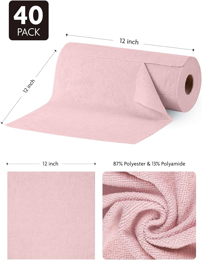 Fantasticlean Microfiber Cleaning Cloth Roll -40 Pack, Tear Away Microfiber - Image 7