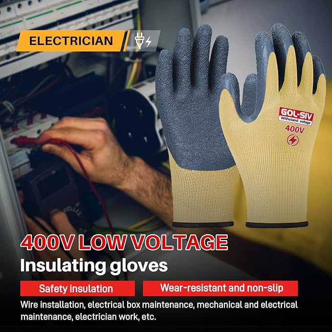Insulated Electrician Gloves, 400V Low Voltage Electrical Gloves - Image 4