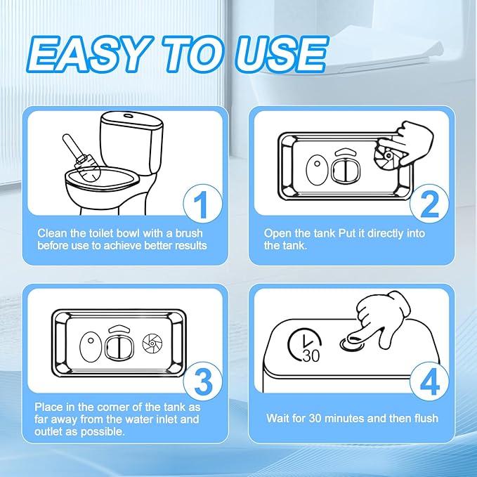 KIISIISO Toilet Bowl Cleaner Tablets 50 PACK, Automatic Bleach Toilet Tank - Image 6