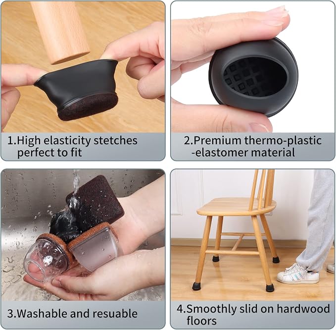 Ezprotekt 24 Pcs Extra Large Chair Leg Floor Protectors - Image 8