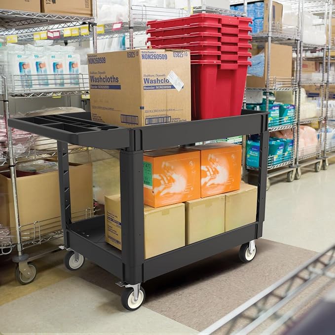 Utility Cart on Wheels, 1000 lbs Capacity Rolling Service Cart, 45 x 25 Inch - Image 3