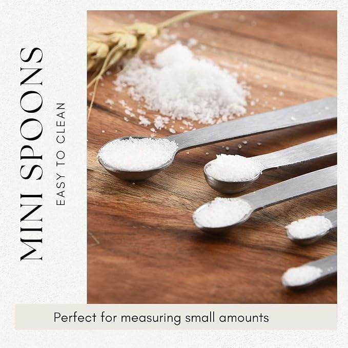 5Pcs Teaspoon Measuring Spoons, 1/4 tsp, 1/8 tsp, 1/16 tsp, 1/32 tsp, 1/64 tsp - Image 3