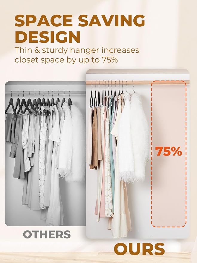 HOUSE DAY Velvet Skirt Hangers 24 Pack, Space Saving Slim Shorts Hanger - Image 5