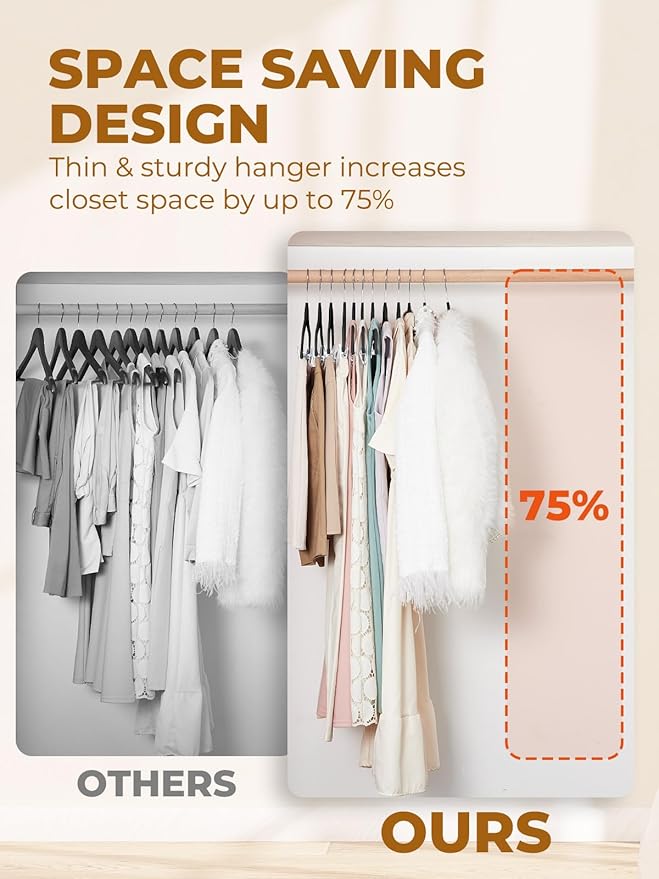 HOUSE DAY Black Velvet Skirt Hangers 48 Pack, Pant Hanger - Image 5