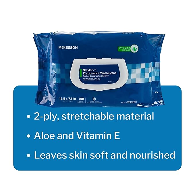 McKesson Personal Cleansing Wipes, Aloe Vera) - Image 3