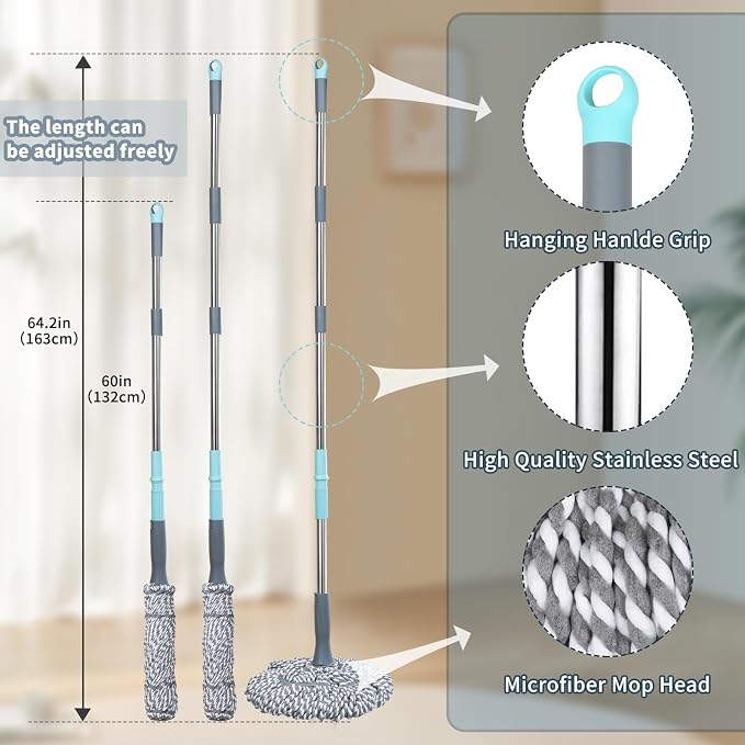 Self-Wringing Twist Mop for Floor Cleaning, Long Handled Microfiber Floor Mop - Image 4