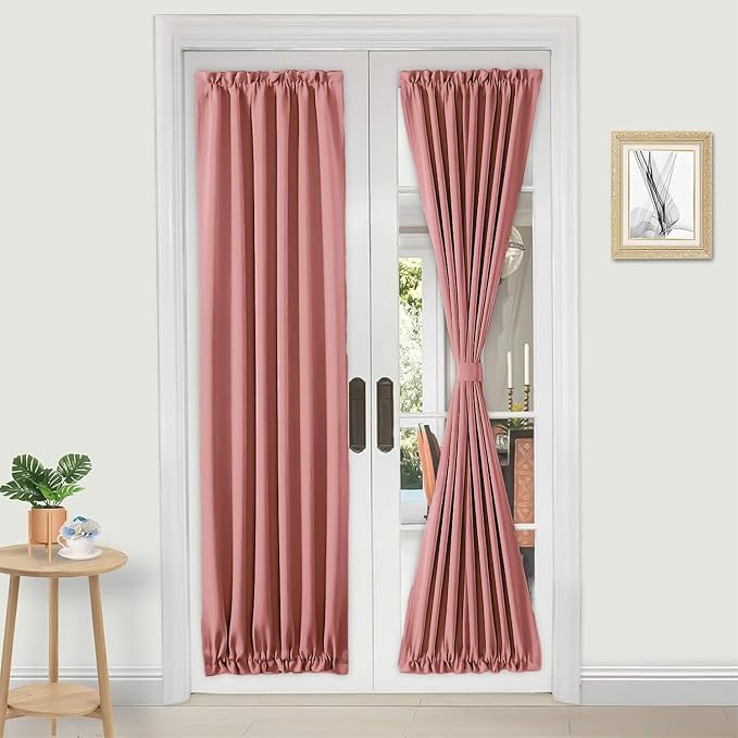 DWCN French Door Curtains – Rod Pocket Thermal Blackout Curtain by DWCN