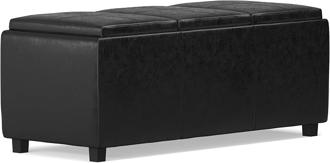 SIMPLIHOME Avalon 42 inch Wide Contemporary Rectangle Storage Ottoman in - Image 7