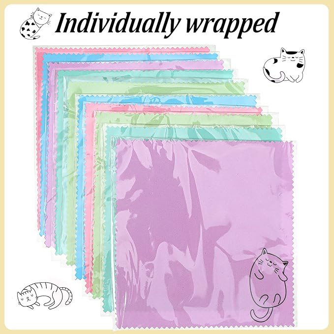 Sinmoe 20 Pcs Microfiber Cleaning Cloth Cute Kitty Cat Design Microfiber Cloth - Image 3