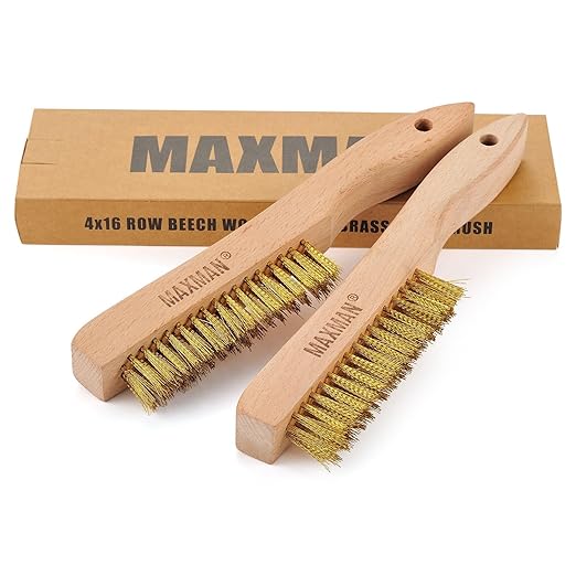 MAXMAN Brass Brush, Soft Brass Bristle Brush, Wire Brushes by MAXMAN