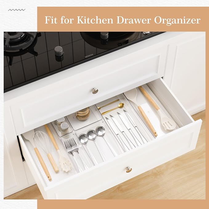 Criusia Drawer Organizer, 5-Size Versatile Bathroom and Vanity Organizer Trays - Image 6