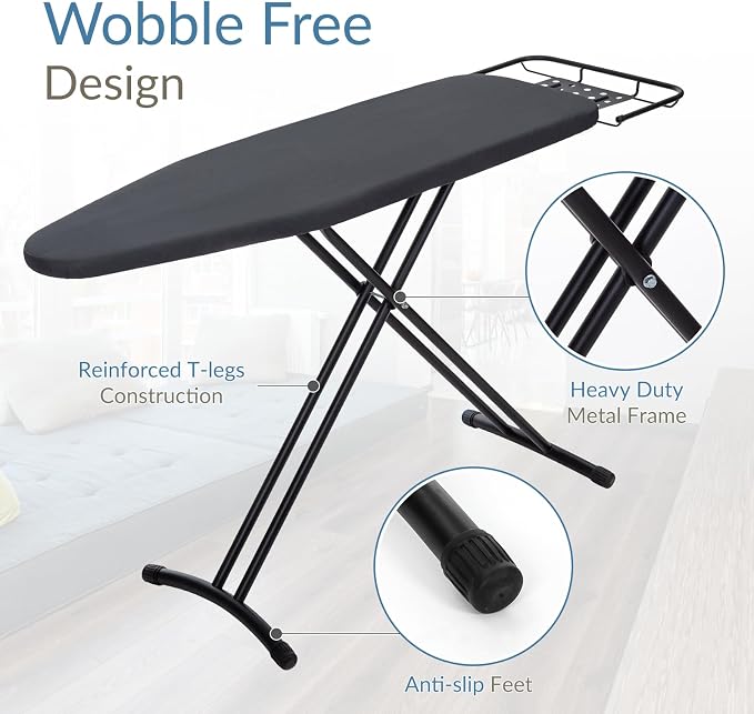 Ironing Board 48" x 15" with Retractable Iron Rest, RAINHOL Heavy Duty Full - Image 5