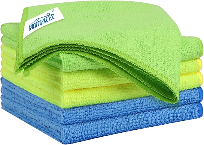 HOMEXCEL Microfiber Cleaning Cloth 6 Pack, 12.5 x 12.5 Inch Microfiber Towels by HOMEXCEL