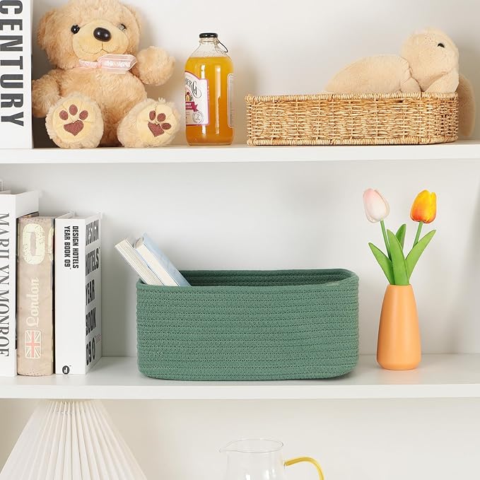 Small Storage Baskets for Organizing | Closet Organizer Bins | Shelf Toy Basket - Image 6