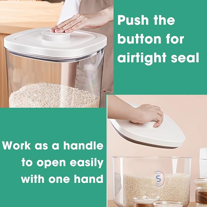 Airtight Rice Container 10 Lbs, Dry Food Holder - Image 4