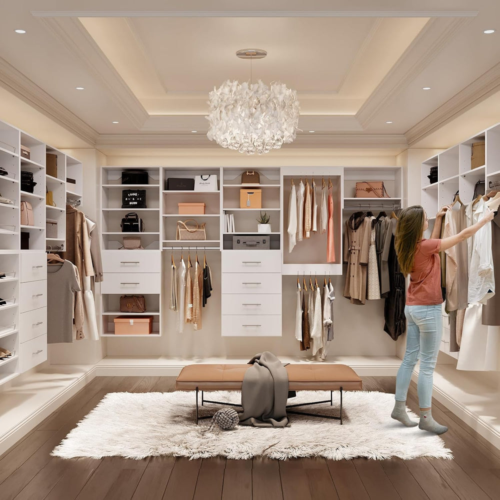 ROOMTEC Modular Closet System, 55" Wall Mounted Closet Organizer with Ha...