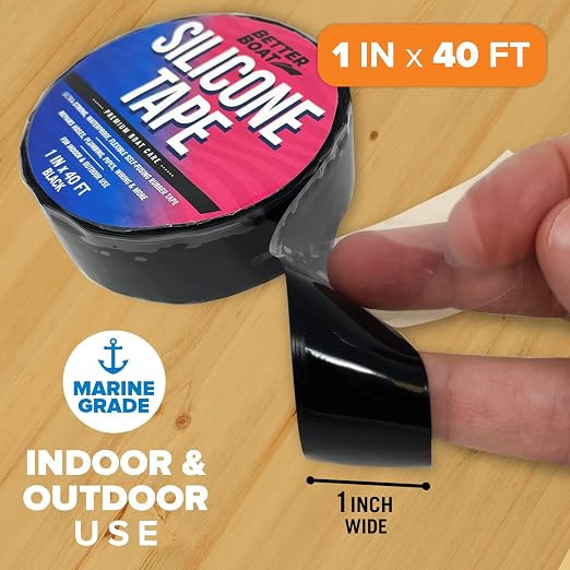 Black Heavy Duty Silicone Tape, Self-Fusing Rubber Hose and Plumbing Water Pipe - Image 2