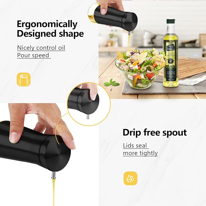 Aelga Black Oil And Vinegar Dispenser Set - Image 2