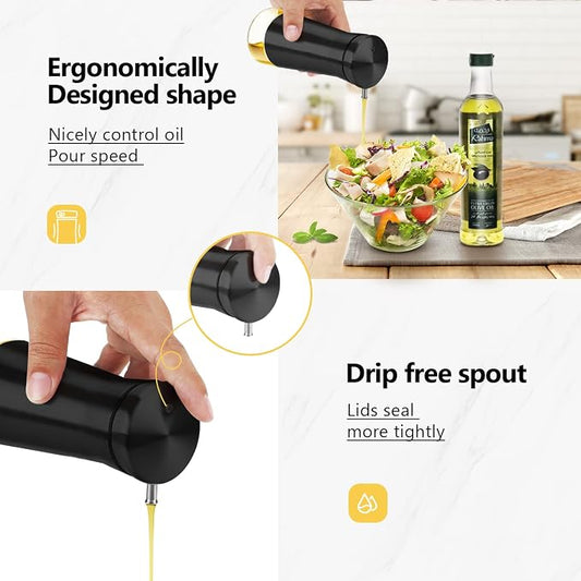 Aelga Black Oil And Vinegar Dispenser Set - Image 2