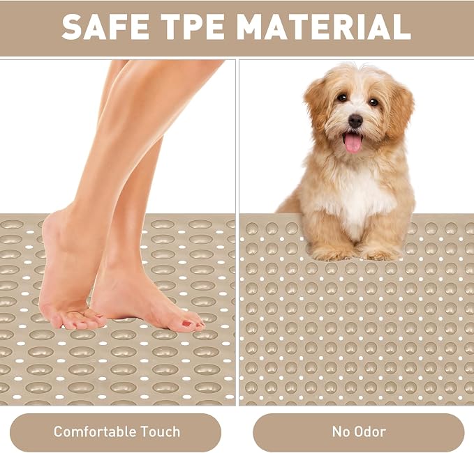 Shower Mat Non Slip: 47.2 x 31.5 Inch Extra Large TPE Shower Mats - Image 3