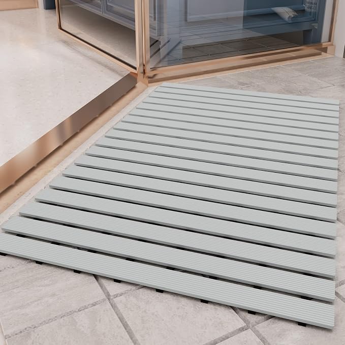 PADOOR Shower-Mat Non Slip, Heavy Duty Bathtub-Mat Curlable Quick Drain Sturdy by PADOOR