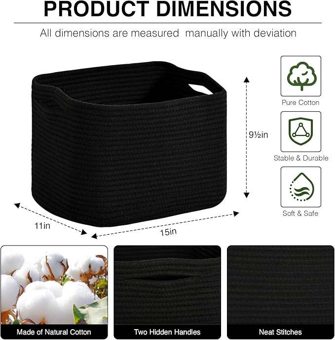Woven Cotton Rope Storage Basket - Image 2