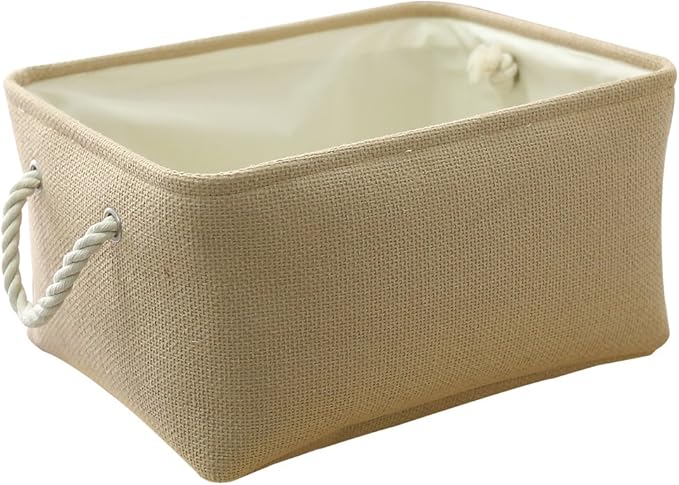 TheWarmHome Decorative Basket Rectangular Small Storage Basket Fabric Storage by TheWarmHome
