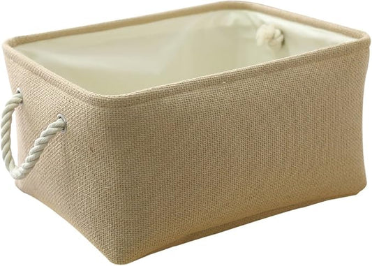 TheWarmHome Decorative Basket Rectangular Small Storage Basket Fabric Storage by TheWarmHome
