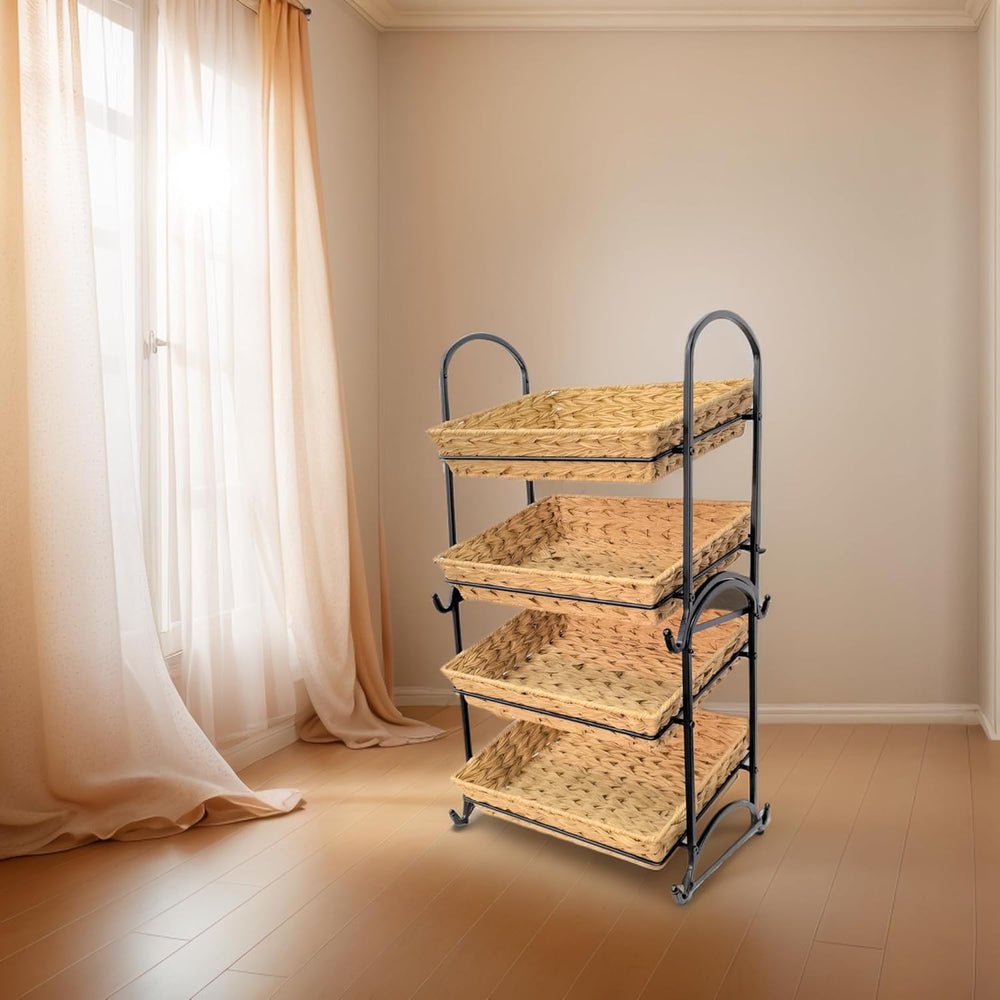Stackable Candy Display Rack wtih Rattan|Stackable Candy Organizer|Multi-Func...