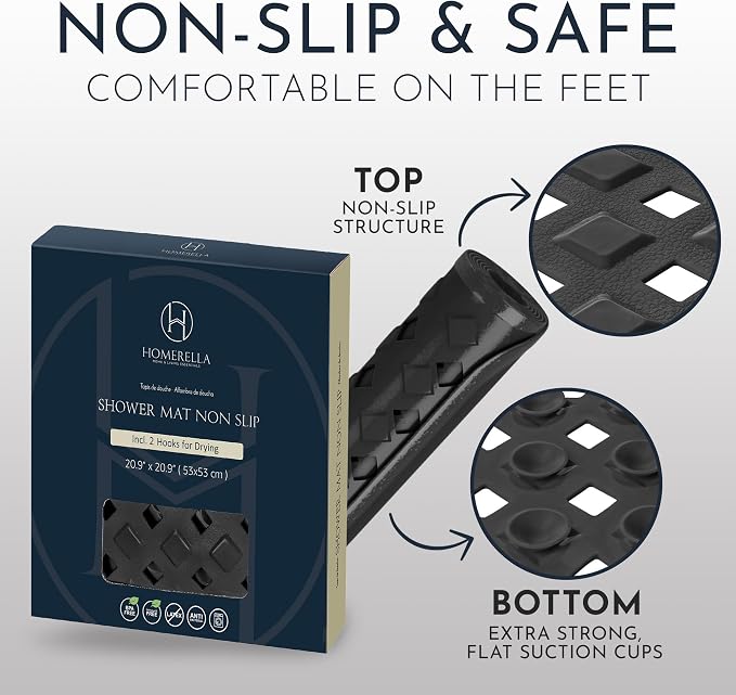 Homerella Anti Slip Shower Mat | Anti Mold Non Slip Bathtub Mat - Image 5