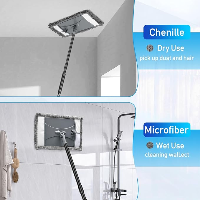 Wall Cleaner Mop with Long Handle, Wall Dust Cleaning Mop - Image 5