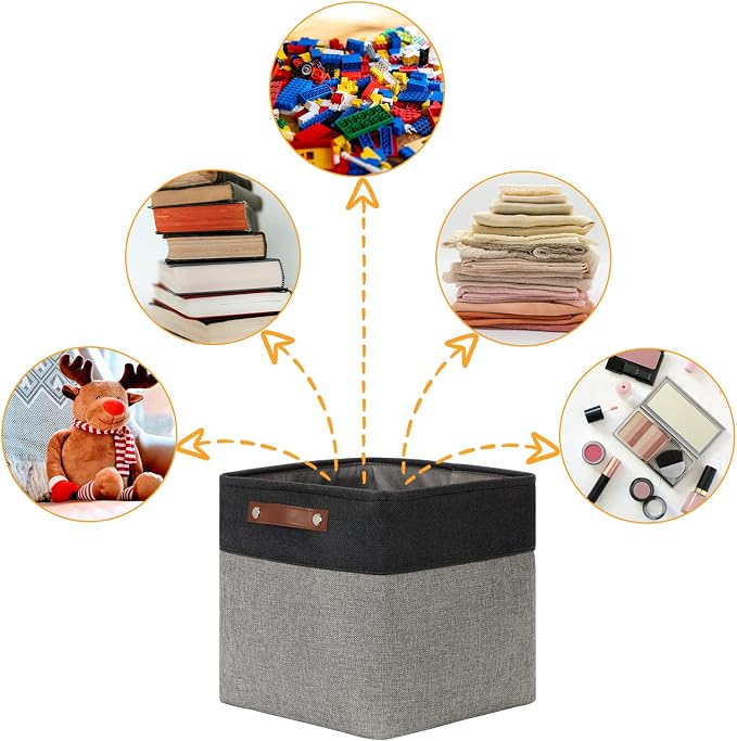 DULLEMELO Cube Collapsible Storage Bins, 12 inch Fabric Storage Cubes Bins - Image 5