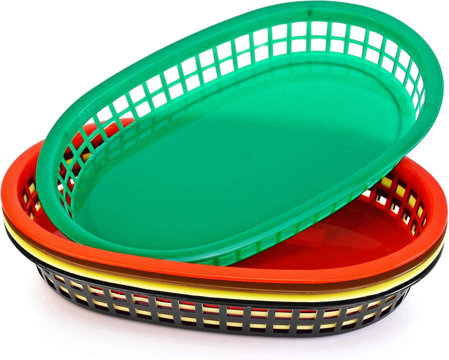 New Star Foodservice Fast Food Baskets, 10.5 x 7 Inch, Set of 12, Black