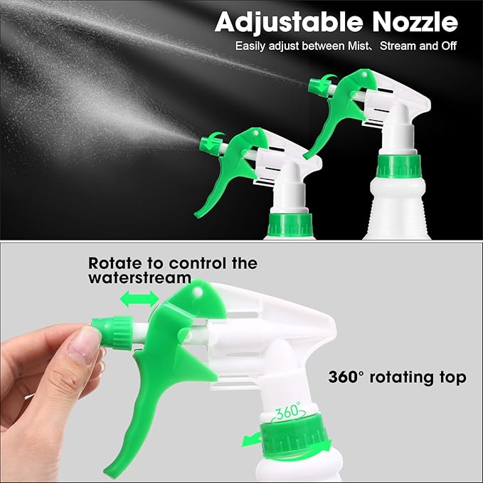 Eccliy 12 Pcs 16 Oz Plastic Spray Bottle, Adjustable Empty Reusable Sprayer - Image 3