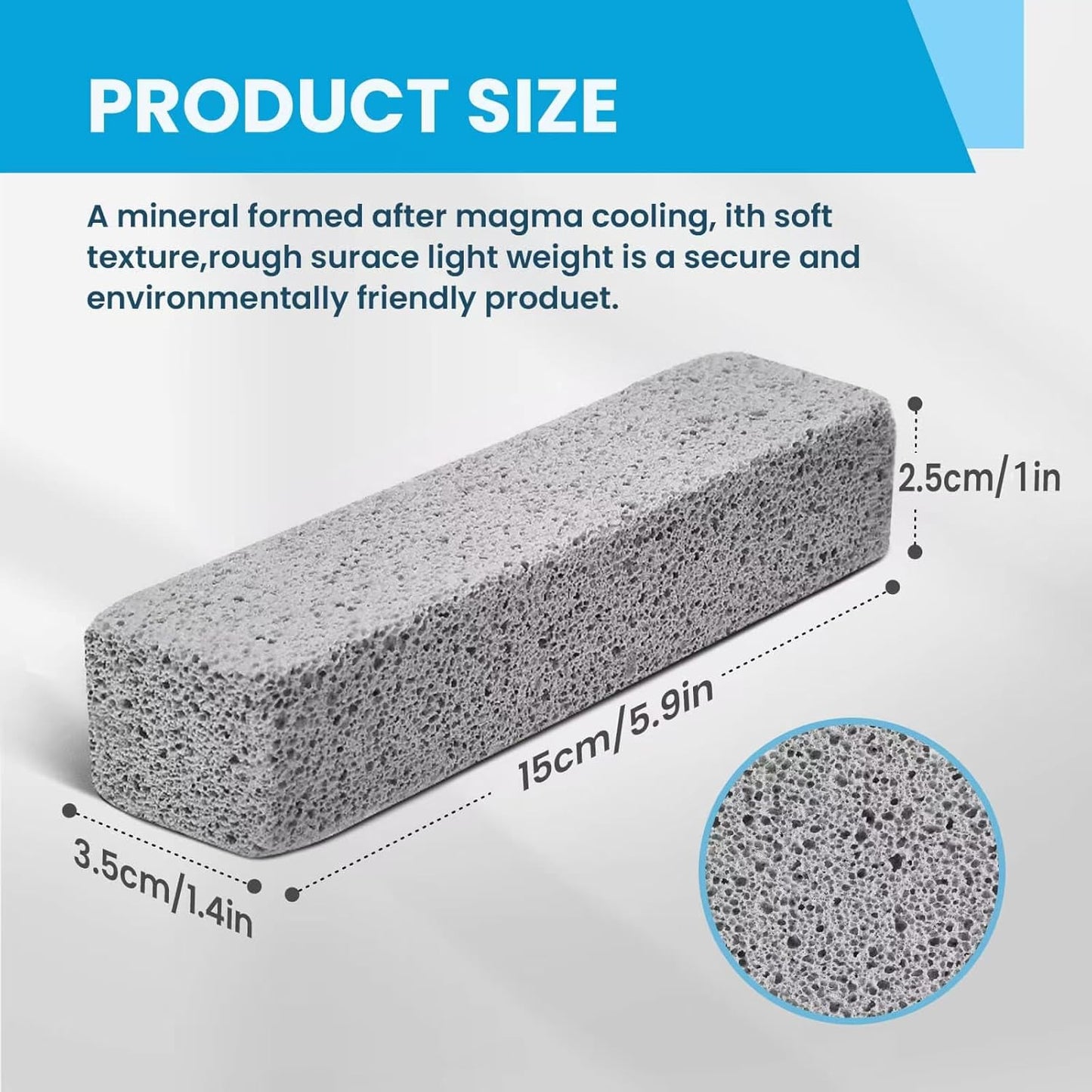 Riuja 14 Pack Pumice Stone Toilet Bowl Cleaner, Pumice Stone for Cleaning | Pumice Scouring Stick Removes Limescale, Hard Water Stains & Rust from Toilets, Tubs, Grills, Pools and More