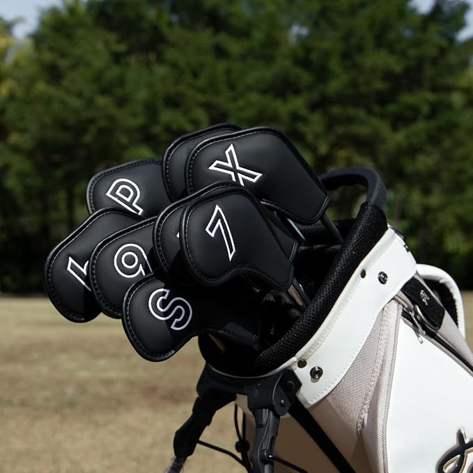 Montela Golf Iron Covers, Golf Iron Head Covers Leather Golf Iron Covers Set - Image 2