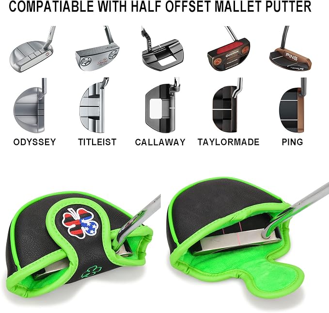 BIG TEETH Putter Cover Mallet Putter Cover Half Mallet Small Golf Headcover - Image 3